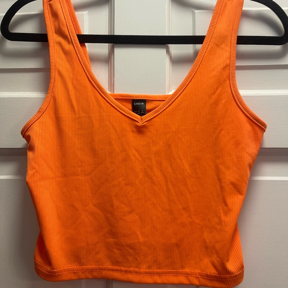 Orange cropped tank top